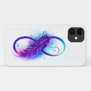 Oneindigheid met paarse veer Case-Mate iPhone case