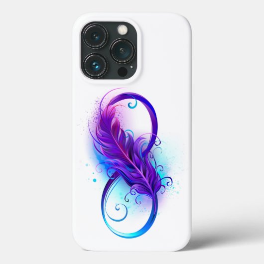 Oneindigheid met paarse veer Case-Mate iPhone case (Achterkant)