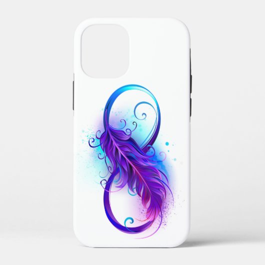 Oneindigheid met paarse veer Case-Mate iPhone case (Achterkant)