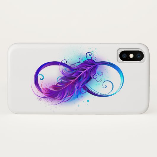 Oneindigheid met paarse veer Case-Mate iPhone case (Achterkant (horizontaal))