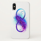 Oneindigheid met paarse veer Case-Mate iPhone case (Achterkant)