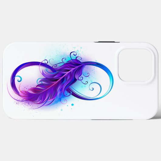 Oneindigheid met paarse veer Case-Mate iPhone case (Achterkant (horizontaal))
