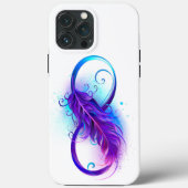 Oneindigheid met paarse veer Case-Mate iPhone case (Achterkant)