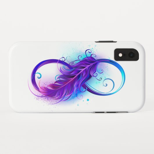 Oneindigheid met paarse veer Case-Mate iPhone case (Achterkant (horizontaal))