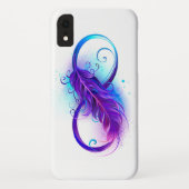 Oneindigheid met paarse veer Case-Mate iPhone case (Achterkant)