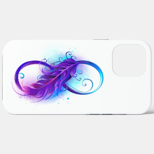 Oneindigheid met paarse veer Case-Mate iPhone case (Achterkant (horizontaal))