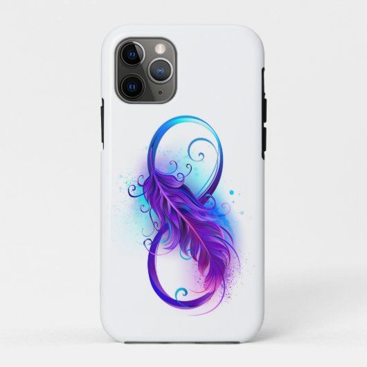 Oneindigheid met paarse veer Case-Mate iPhone case (Achterkant)