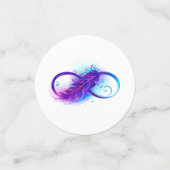 Oneindigheid met paarse veer confetti (Kleine voorkant)