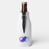 Oneindigheid met paarse veer flesjeskoeler (Fles Achterkant)