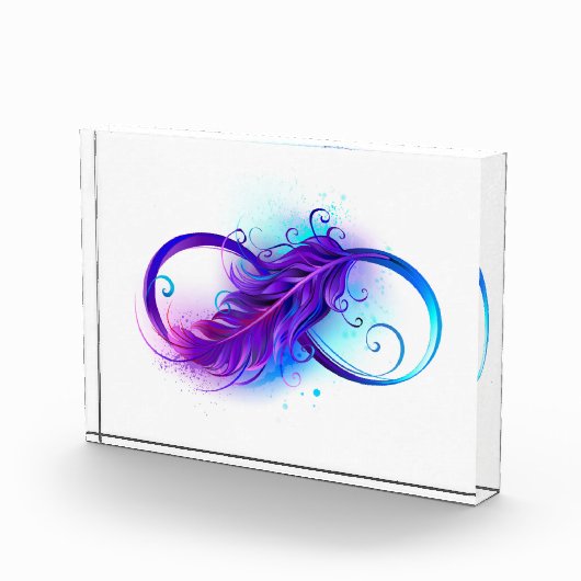 Oneindigheid met paarse veer fotoblokken (Rechts)