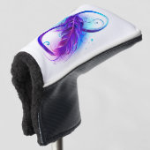 Oneindigheid met paarse veer golfheadcover (3/4 voorkant)