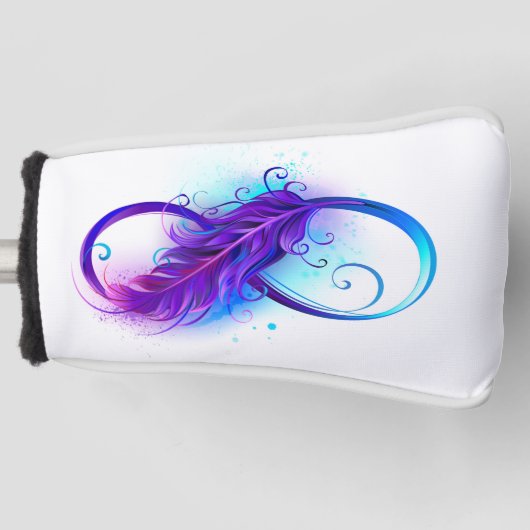 Oneindigheid met paarse veer golfheadcover (Voorkant)