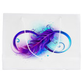 Oneindigheid met paarse veer groot cadeauzakje (Achterkant)