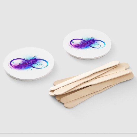 Oneindigheid met paarse veer handwaaier (Niet-gemonteerd)