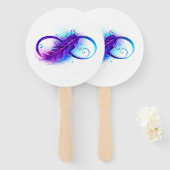 Oneindigheid met paarse veer handwaaier (Voorkant en achterkant)