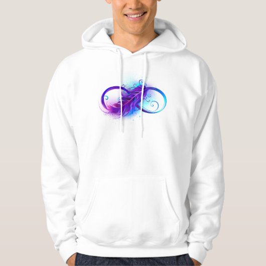 Oneindigheid met paarse veer hoodie (Voorkant)