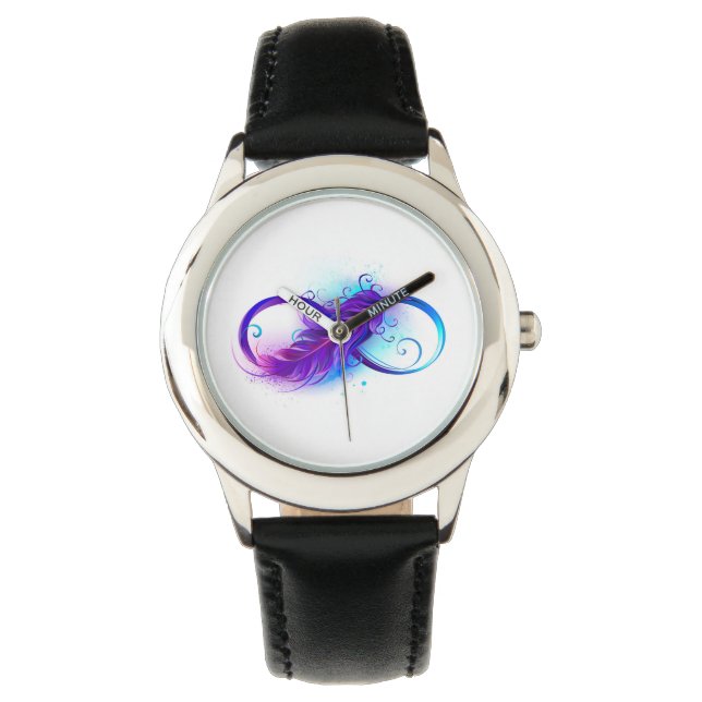 Oneindigheid met paarse veer horloge (Voorkant)