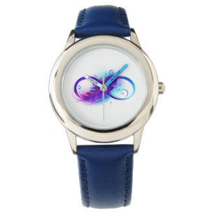Oneindigheid met paarse veer horloge