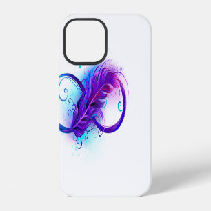 Oneindigheid met paarse veer iPhone 12 hoesje