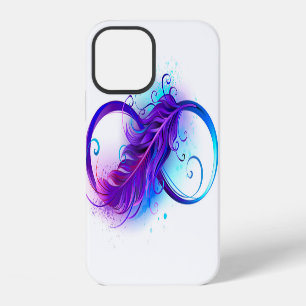 Oneindigheid met paarse veer iPhone 12 hoesje