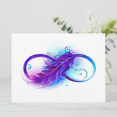 Oneindigheid met paarse veer kaart (Staand voorkant)