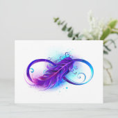 Oneindigheid met paarse veer kaart (Staand voorkant)