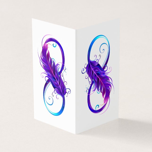 Oneindigheid met paarse veer kaart (Buitenkant)