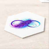 Oneindigheid met paarse veer kartonnen onderzetters (Schuin)