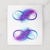Oneindigheid met paarse veer klantenkaartje (Buitenkant ongevouwen)