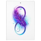 Oneindigheid met paarse veer klembord (Achterkant)