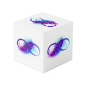 Oneindigheid met paarse veer kubus (Achter hoekig)
