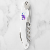 Oneindigheid met paarse veer kurkentrekker (Achterkant)