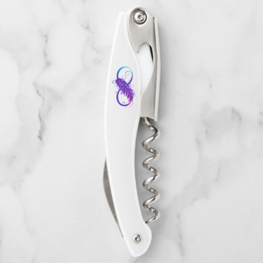 Oneindigheid met paarse veer kurkentrekker (Achterkant)