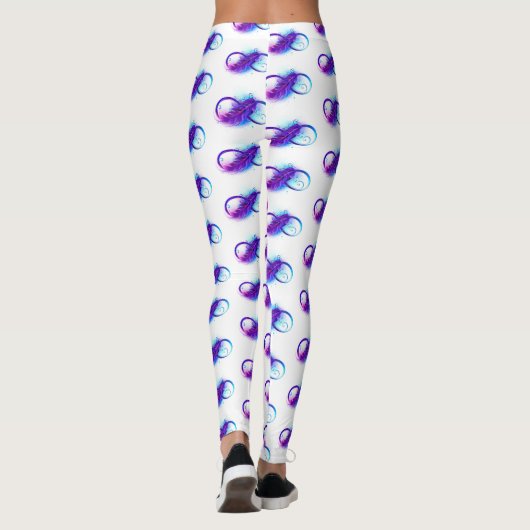 Oneindigheid met paarse veer leggings (Achterkant)