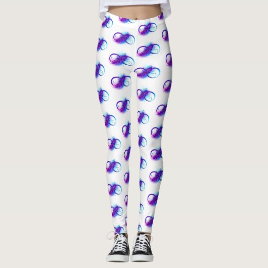 Oneindigheid met paarse veer leggings (Voorkant)