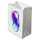 Oneindigheid met paarse veer medium cadeauzakje (Voorkant Gekanteld)