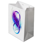 Oneindigheid met paarse veer medium cadeauzakje (Achterkant Gekanteld)
