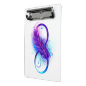 Oneindigheid met paarse veer mini klembord (Angled2)