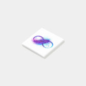 Oneindigheid met paarse veer post-it® notes (Schuin)