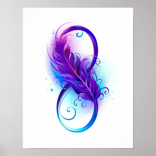 Oneindigheid met paarse veer poster (Voorkant)