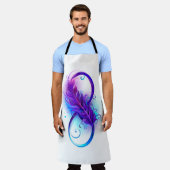 Oneindigheid met paarse veer schort (Gedragen)