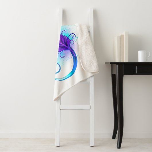 Oneindigheid met paarse veer sherpa deken (In situ)