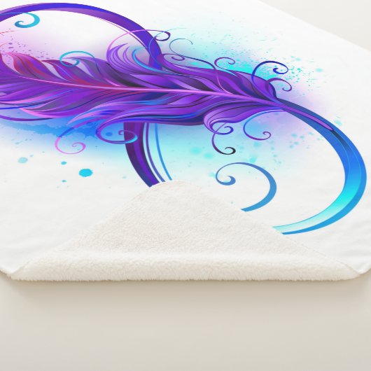 Oneindigheid met paarse veer sherpa deken (3/4)