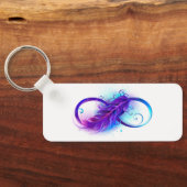 Oneindigheid met paarse veer sleutelhanger (Achterkant)