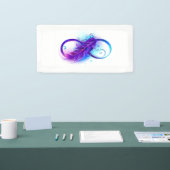 Oneindigheid met paarse veer spandoek (Beurs)