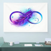 Oneindigheid met paarse veer spandoek (Beurs)