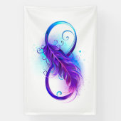 Oneindigheid met paarse veer spandoek (Verticaal)