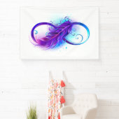 Oneindigheid met paarse veer spandoek (Insitu)