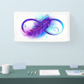 Oneindigheid met paarse veer spandoek (Beurs)