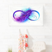 Oneindigheid met paarse veer spandoek (Insitu)